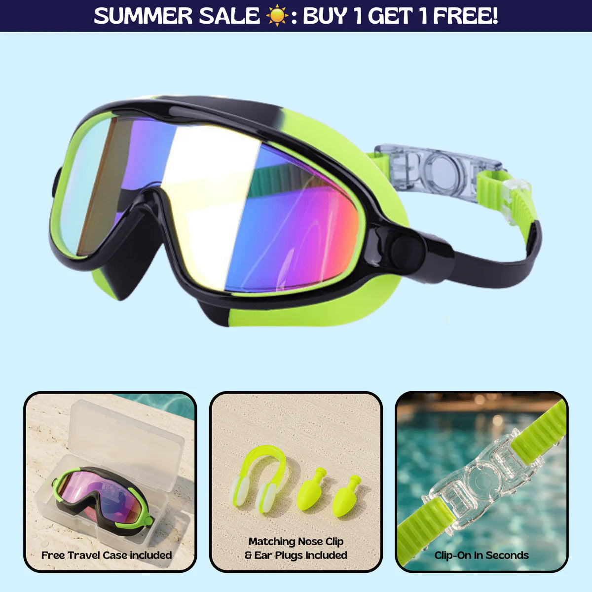 Swimggles™ Clip-On Swim Goggles Nose Clip