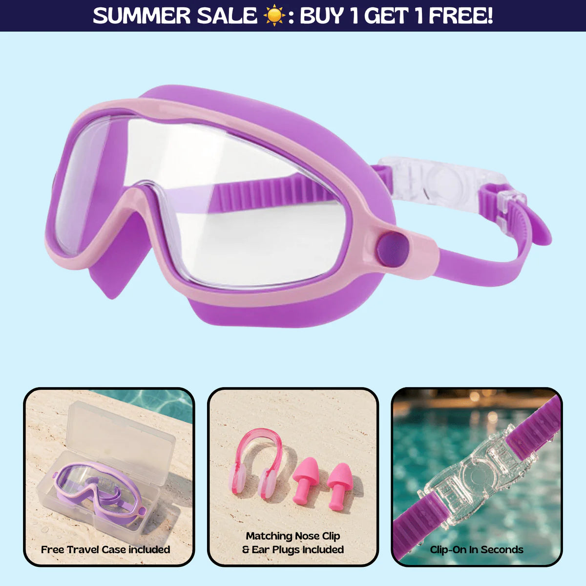Swimggles™ Clip-On Swim Goggles Nose Clip