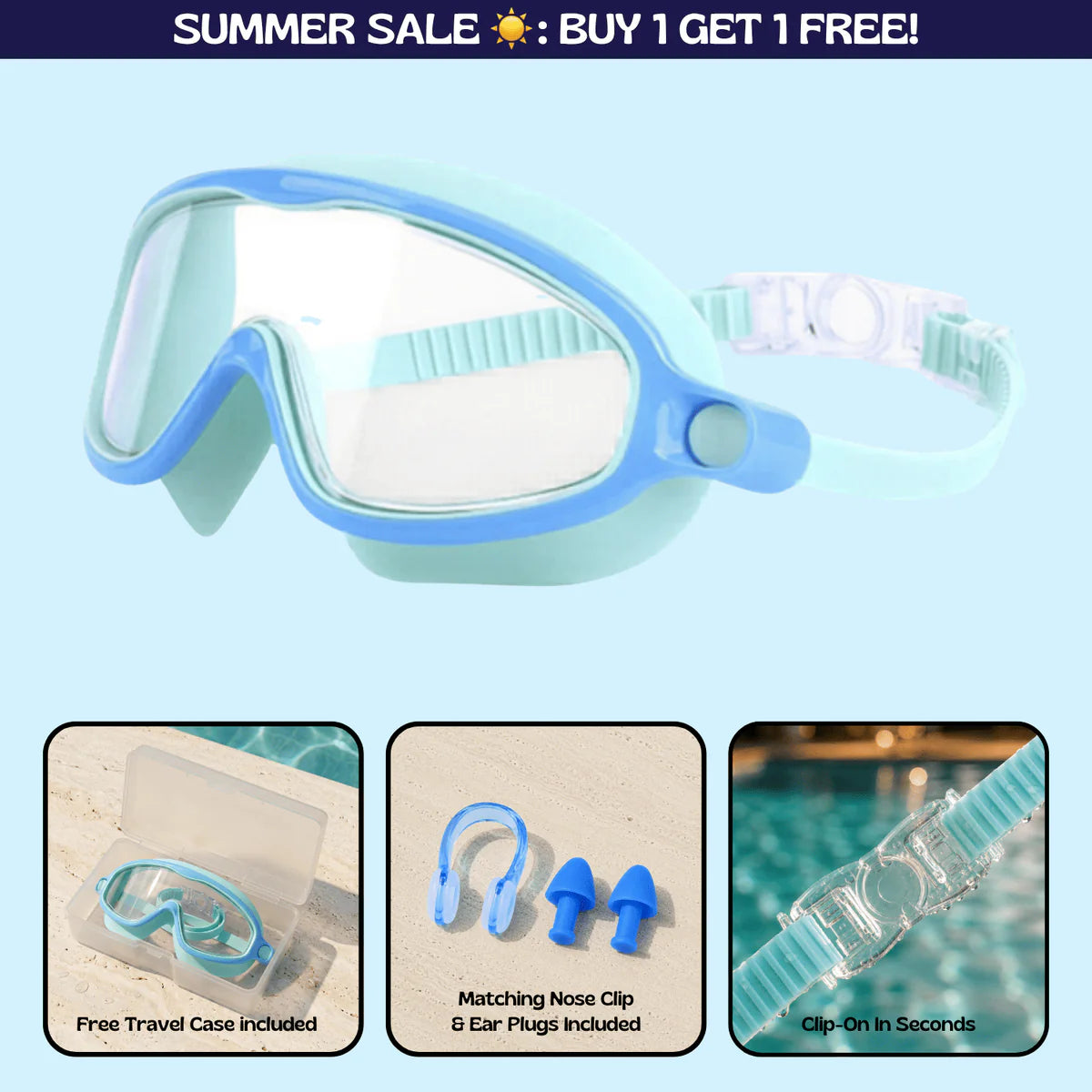 Swimggles™ Clip-On Swim Goggles Nose Clip