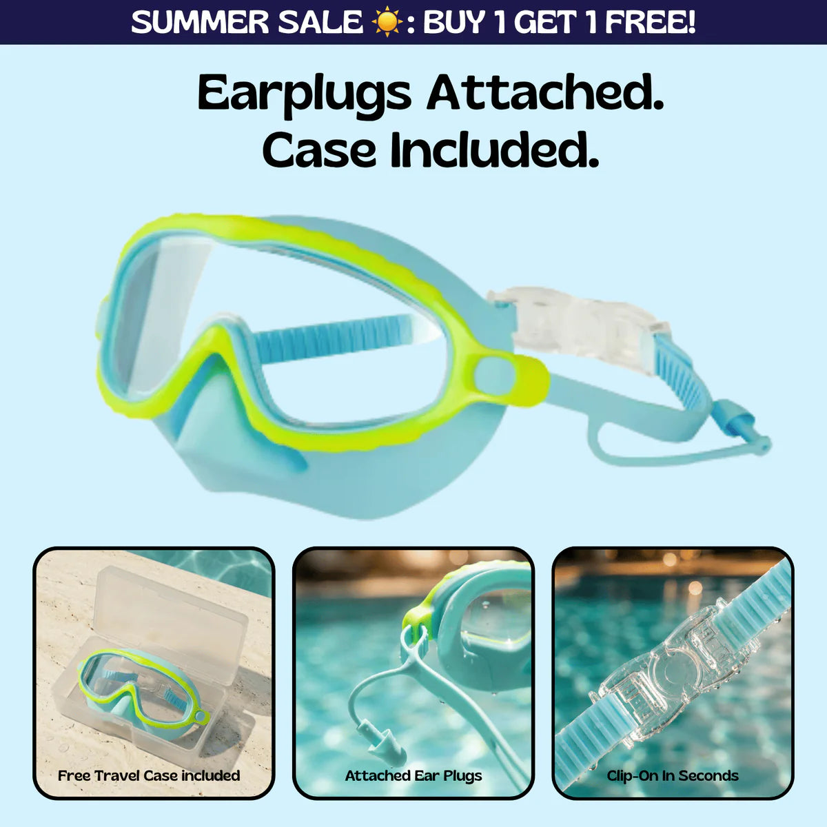 Swimggles™ Clip-On Swim Goggles Nose Cover