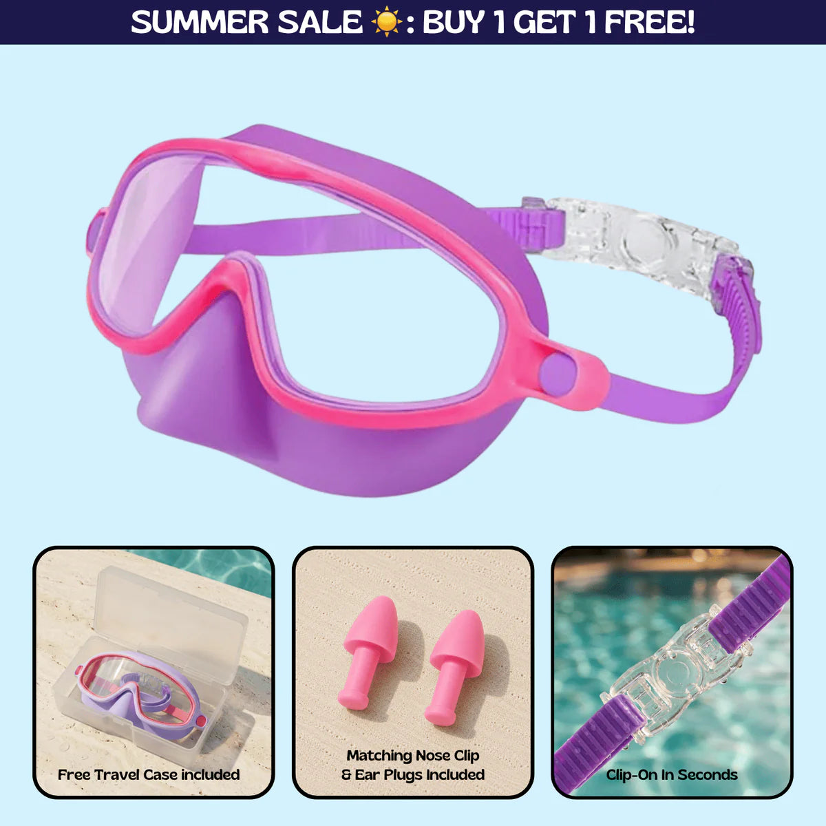 Swimggles™ Clip-On Swim Goggles Nose Clip