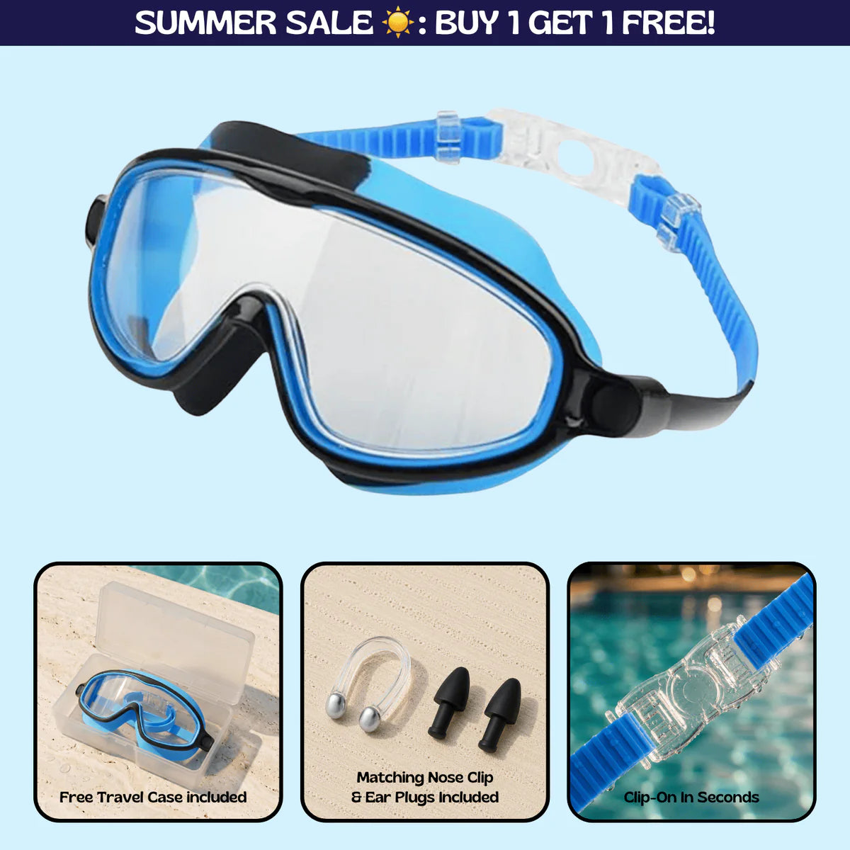 Swimggles™ Clip-On Swim Goggles Nose Clip