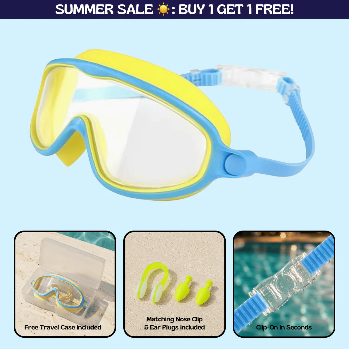 Swimggles™ Clip-On Swim Goggles Nose Clip