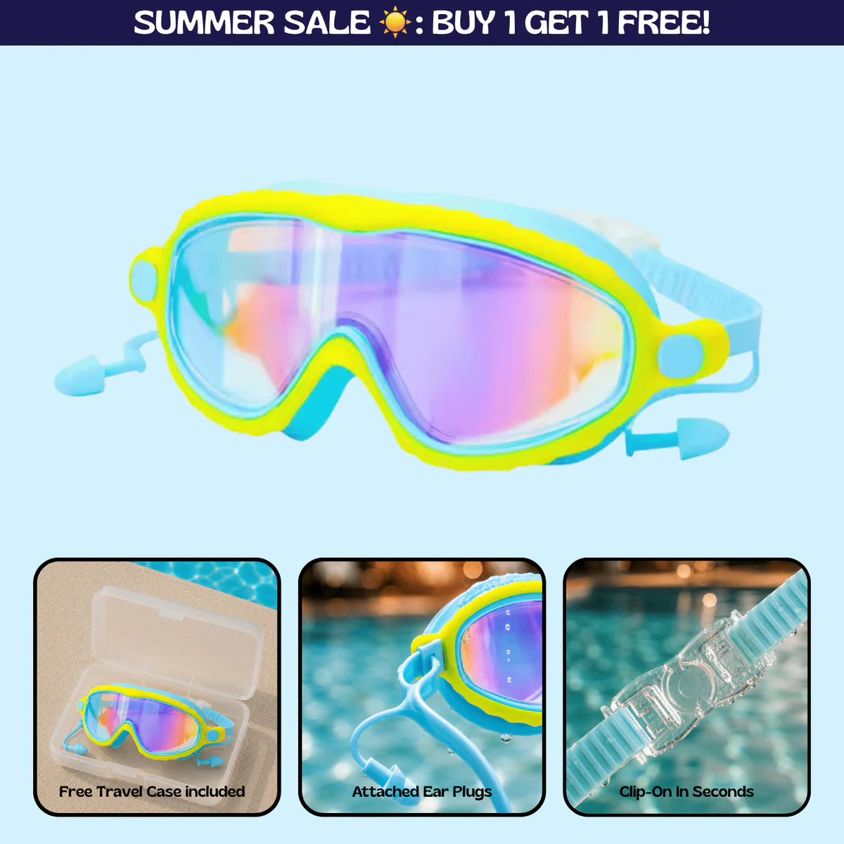 Swimggles™ Clip-On Swim Goggles Nose Clip