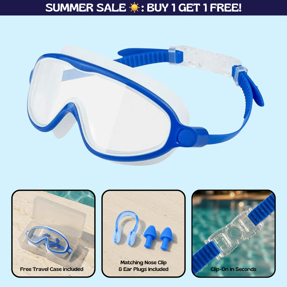 Swimggles™ Clip-On Swim Goggles Nose Clip