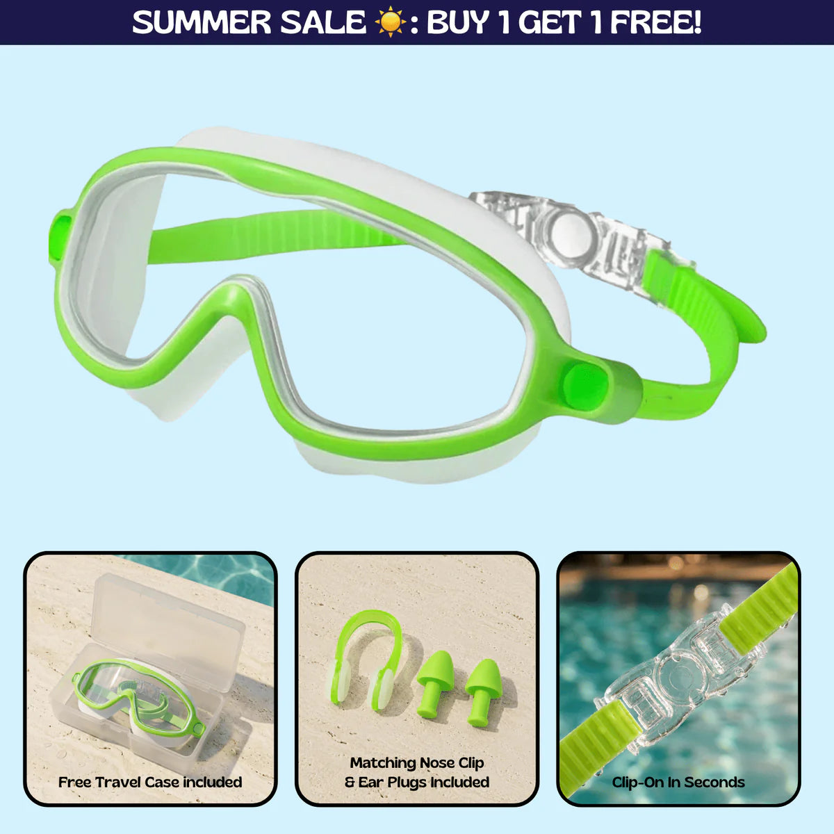 Swimggles™ Clip-On Swim Goggles Nose Clip